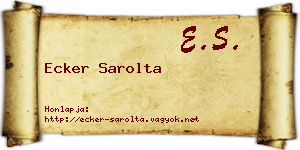 Ecker Sarolta névjegykártya